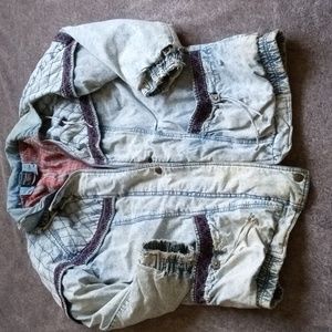 Weathered Blues vintage acid wash jacket AS IS with flaws